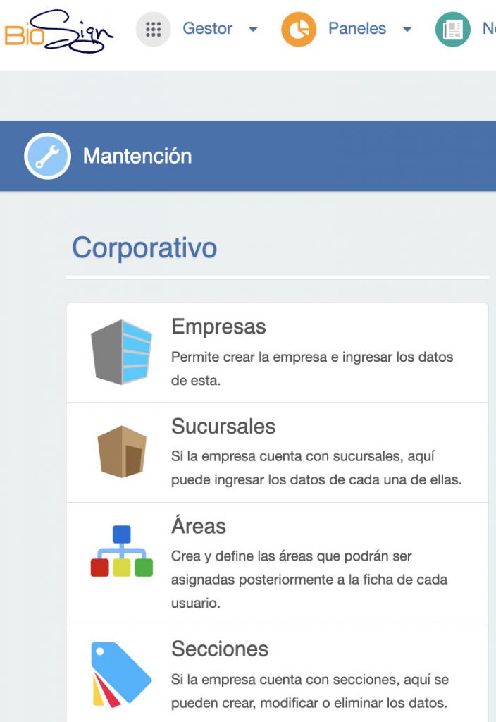 Mantenedor Secciones